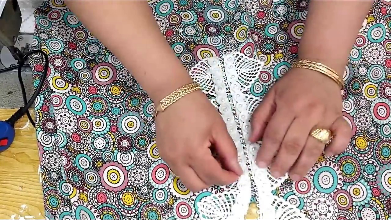 تفصيل وخياطة قندورة دار سامبل وباهية بالقالون للعيد الكبير - الجزء الثاني 😊