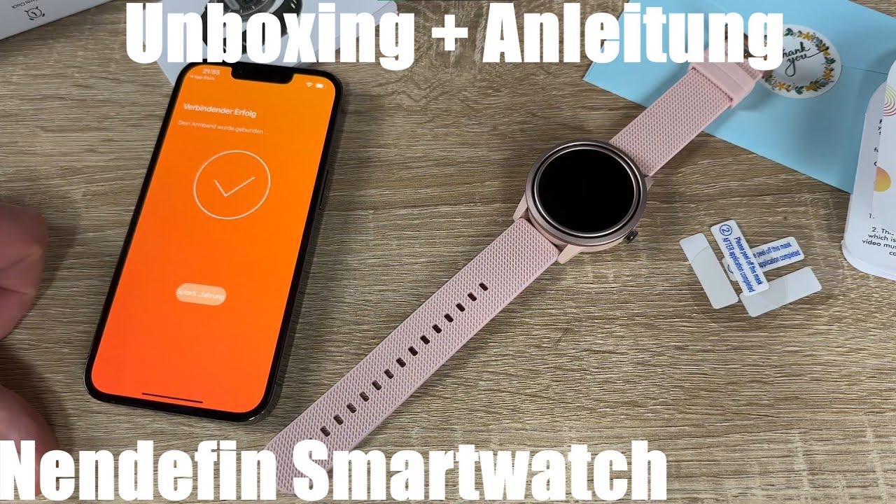 Nendefin Smartwatch Damen mit Telefonfunktion 1,32 Zoll HD Armbanduhr Unboxing und Anleitung