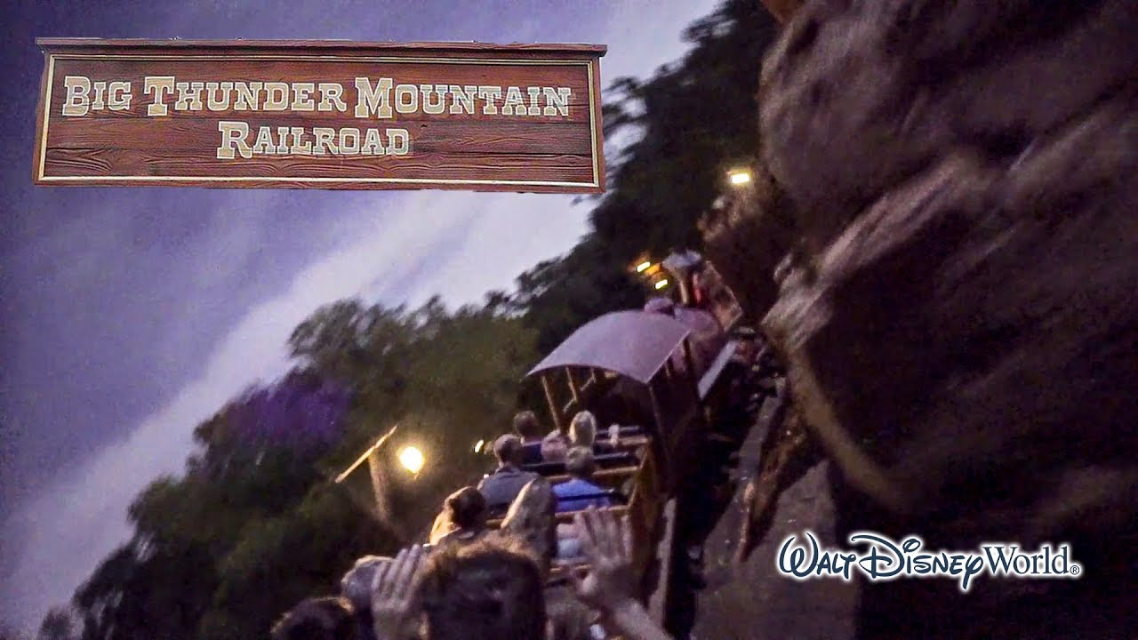 2019 Walt DIsney World Big Thunder Mountain Railroad at Night Low Light On Ride HD POV with Queue