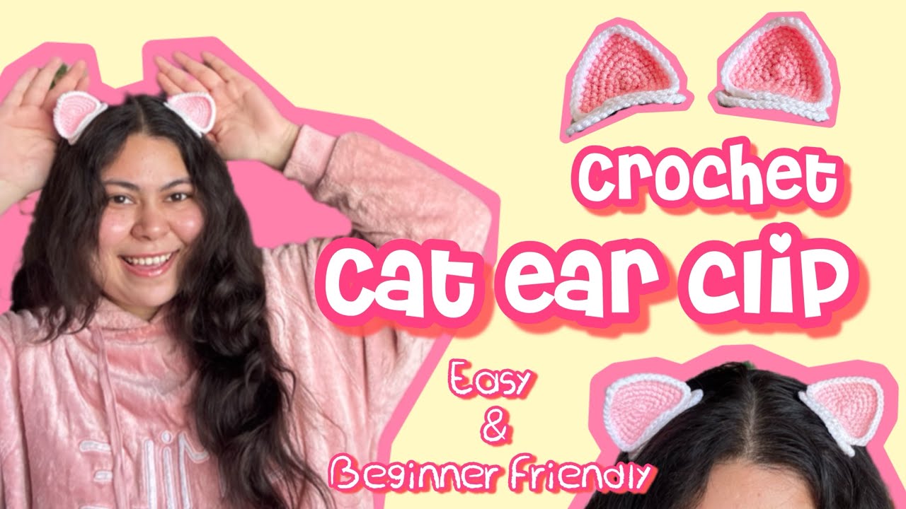 Crochet Cat Ear Clip | easy & beginner friendly | Hair Accessory | Cute |