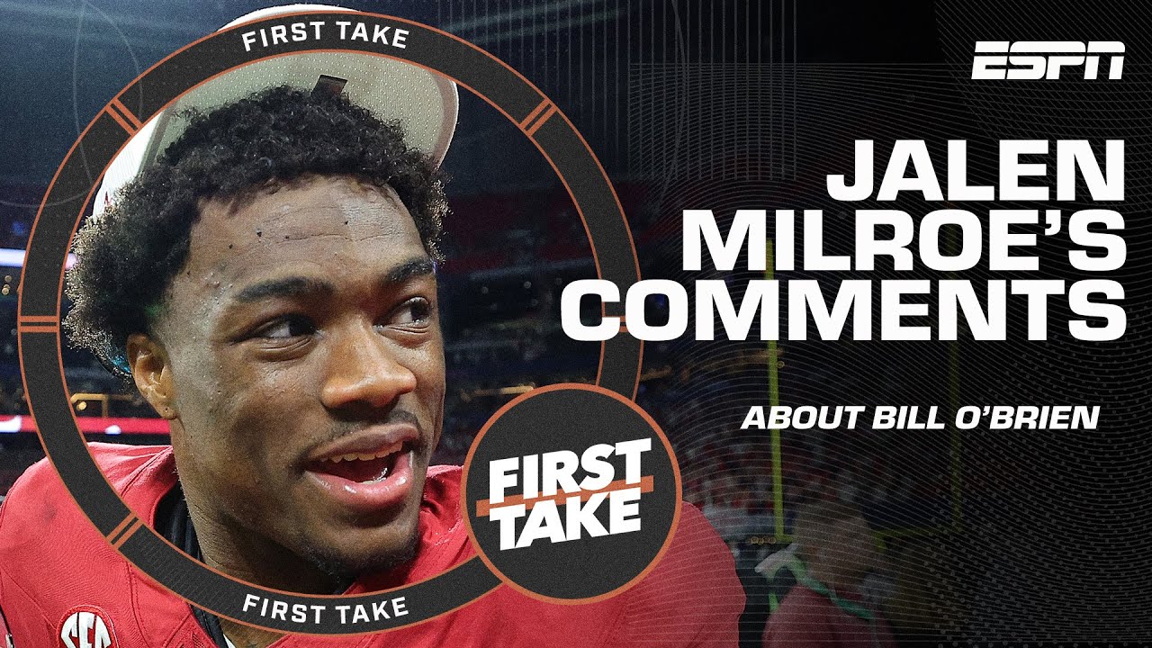 Reacting to Jalen Milroe claiming Bill O'Brien told him to switch positions | First Take