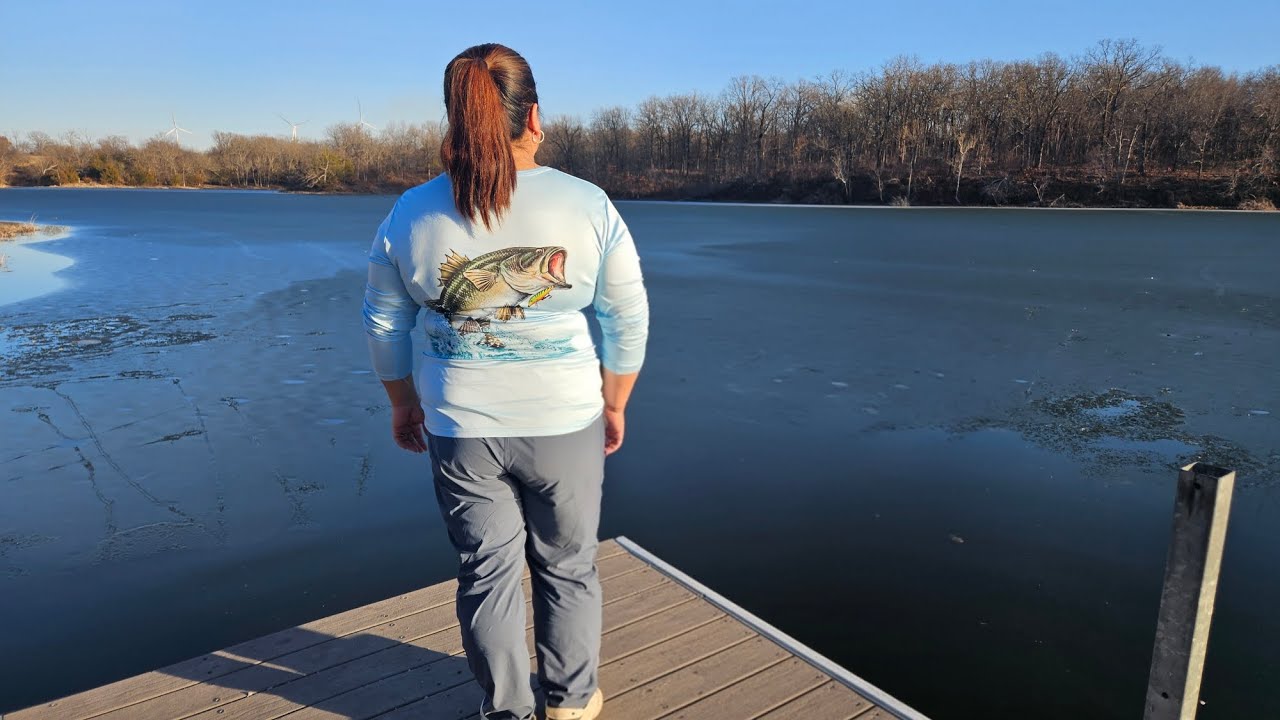 Early season frozen lake adventure . 