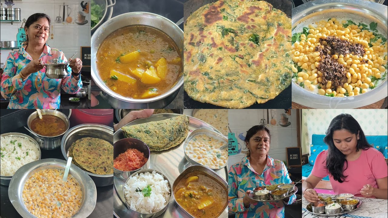sardiyo me ही स्वाद +Breakfast & Lunch🍱 sandwich🌺 aloo tamatar ki sabzi🌺 methi paratha🌺 boondi raita