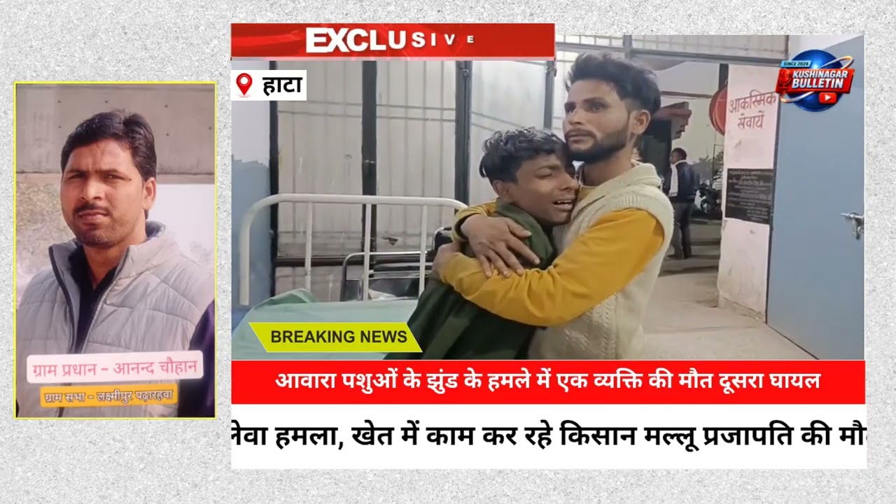 हाटा के भिस्वा बाजार में आवारा पशुओं का जानलेवा हमला, खेत में काम कर रहे किसान मल्लू प्रजापति की मौत