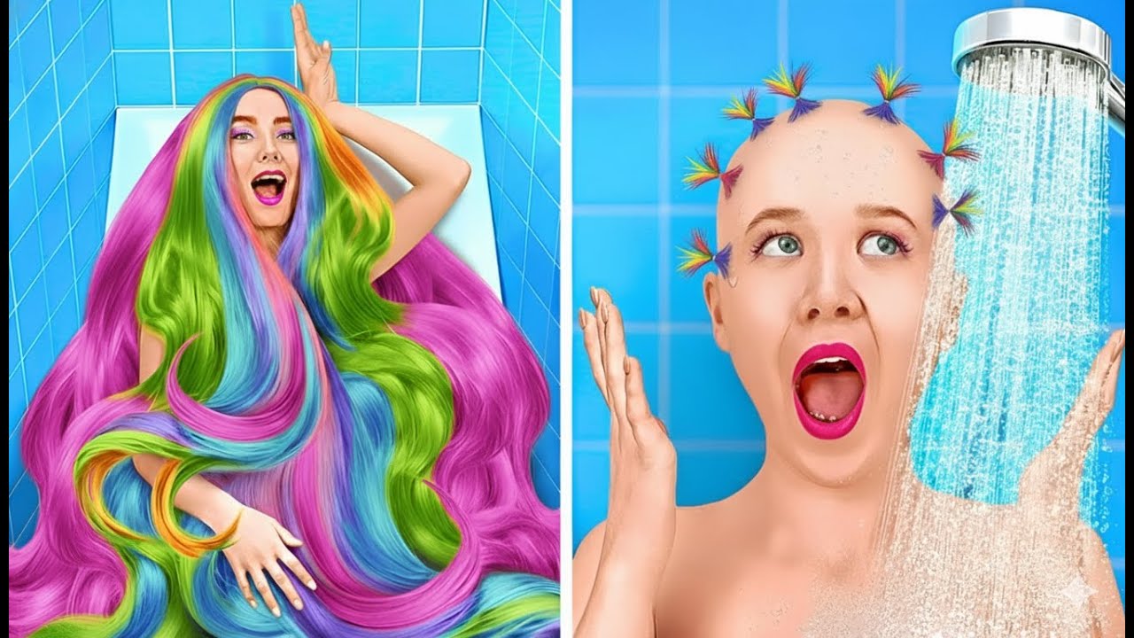 БЕШЕНЫЕ ДЕВЧАЧЬИ ПРОБЛЕМЫ С ВОЛОСАМИ! Длинные vs Короткие