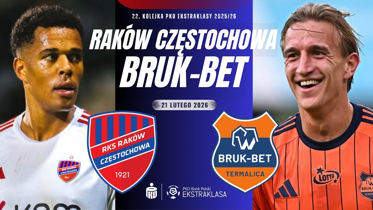 RAKÓW CZĘSTOCHOWA - BRUK-BET TERMALICA | 22. KOLEJKA EKSTRAKLASY 2025/26 | RELACJA NA ŻYWO KOMENTARZ