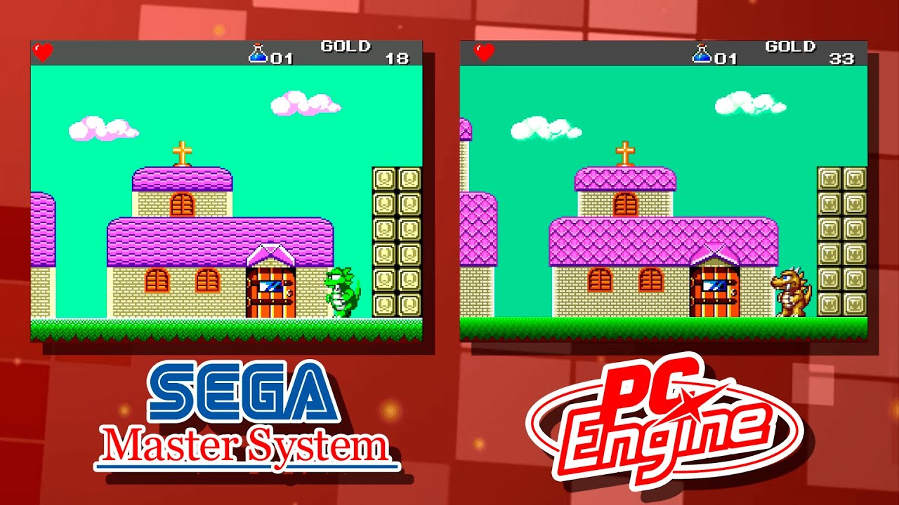 Wonderboy III - Dragon's Trap - (Master System vs. PC Engine) - Comparison