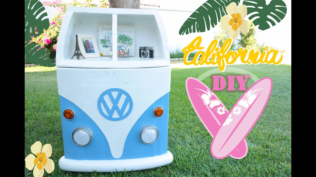 CARDBOARD FURNITURE TUTORIAL VOLKSWAGEN CALIFORNIA-RECYCLED CRAFTS - DIY - Mery