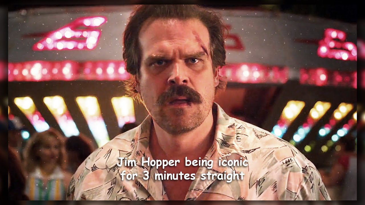 Jim Hopper being iconic for 4 minutes straight