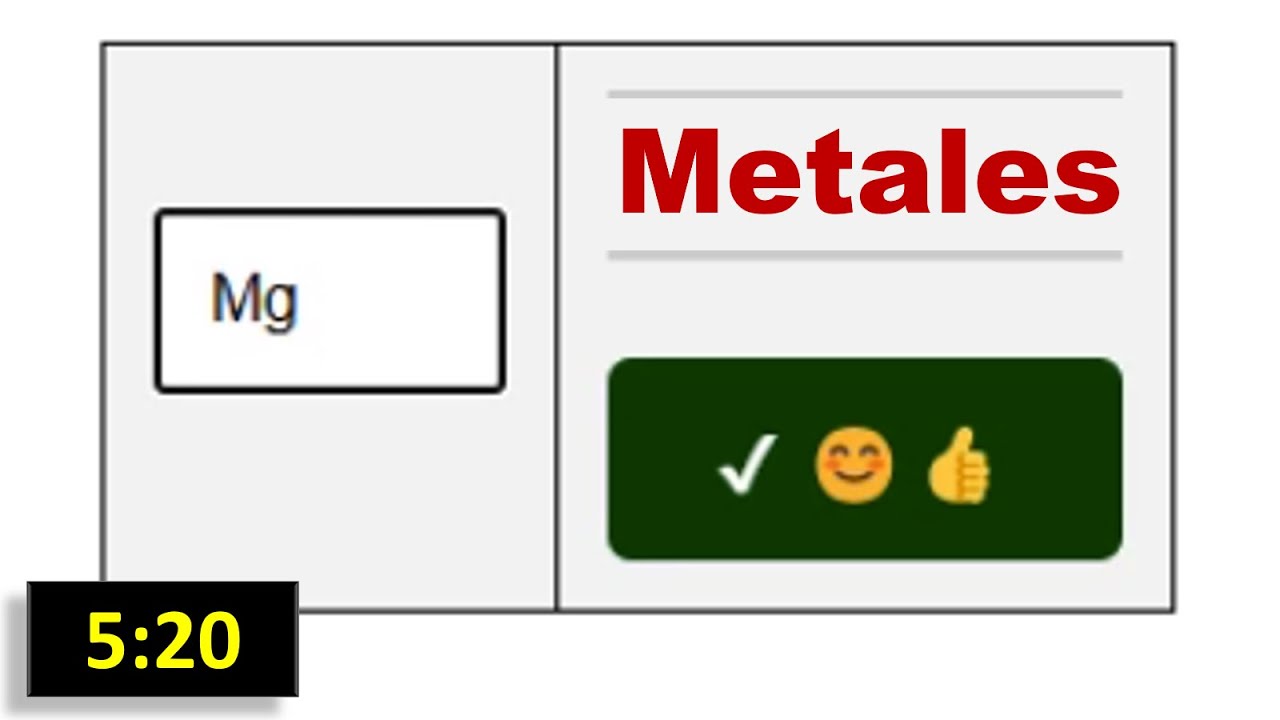 Aplicación para aprender los símbolos de los metales
