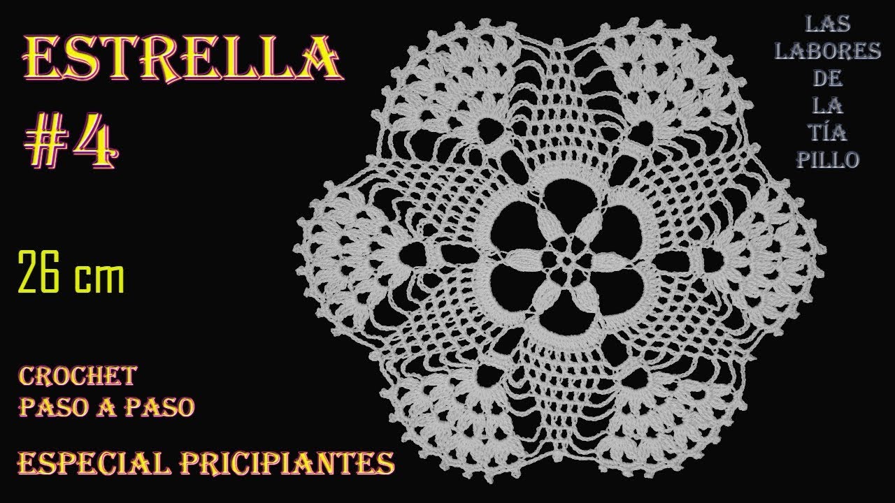 TAPETE -CARPETA [ESTRELLA #4] - CROCHET Paso a Paso - PRINCIPIANTES