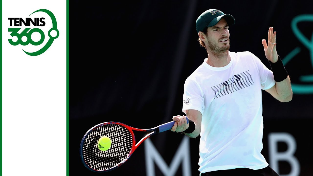 Andy Murray practices in Abu Dhabi at the Mubadala World Tennis Championship
