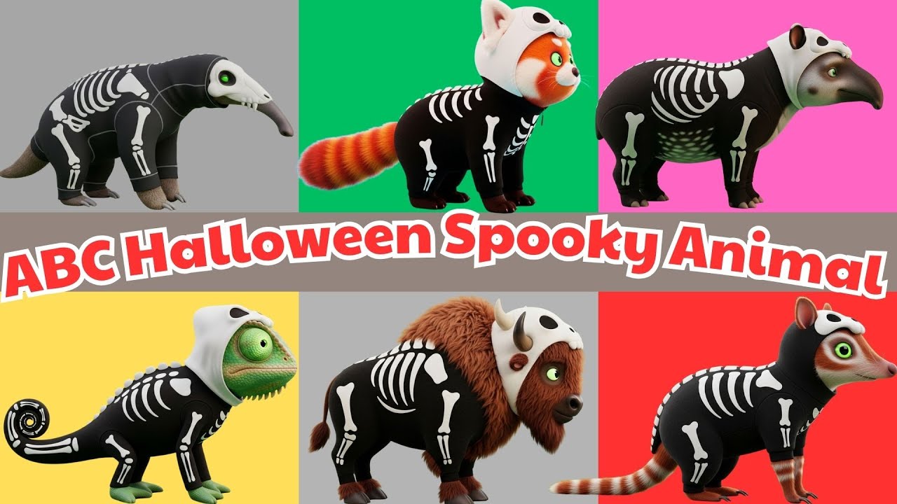 🎃 Песня «Звуки животных на Хэллоуин» от ABC 👻 Забавные и жуткие животные от A до Z изучают алфави...