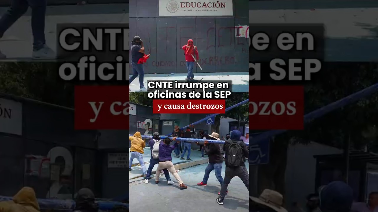 🚨 CNTE irrumpe en oficinas de la SEP y provoca destrozos en CDMX