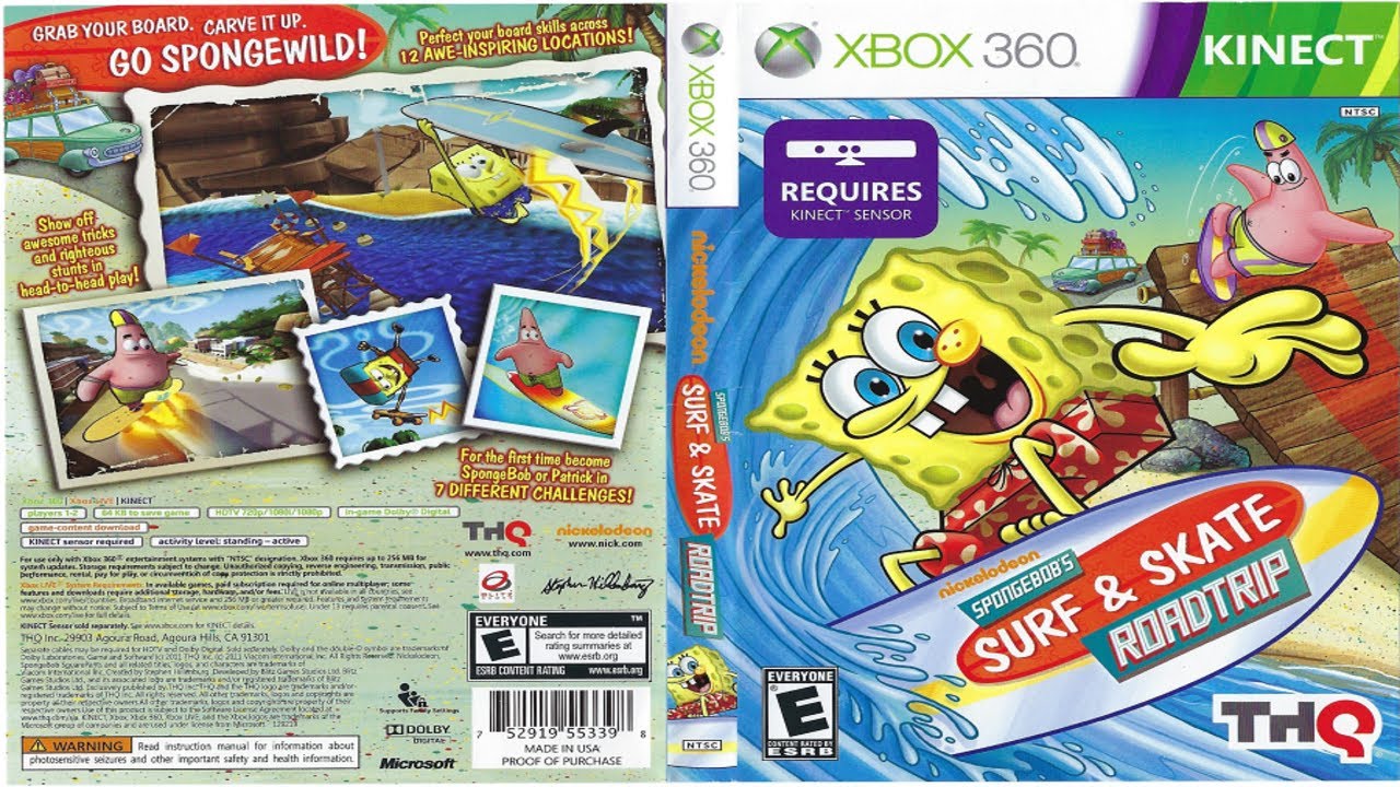 SpongeBob's Surf & Skate Roadtrip (2011) - Full Gameplay | XBOX 360 | Kinect |  UHD | 4K |