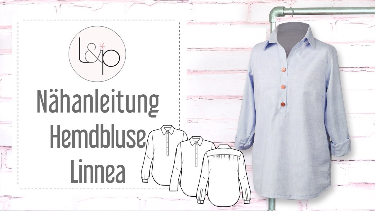 Nähanleitung lillesol Hemdbluse Linnea - ein Bluenshirt mit halber Knopfleiste nähen