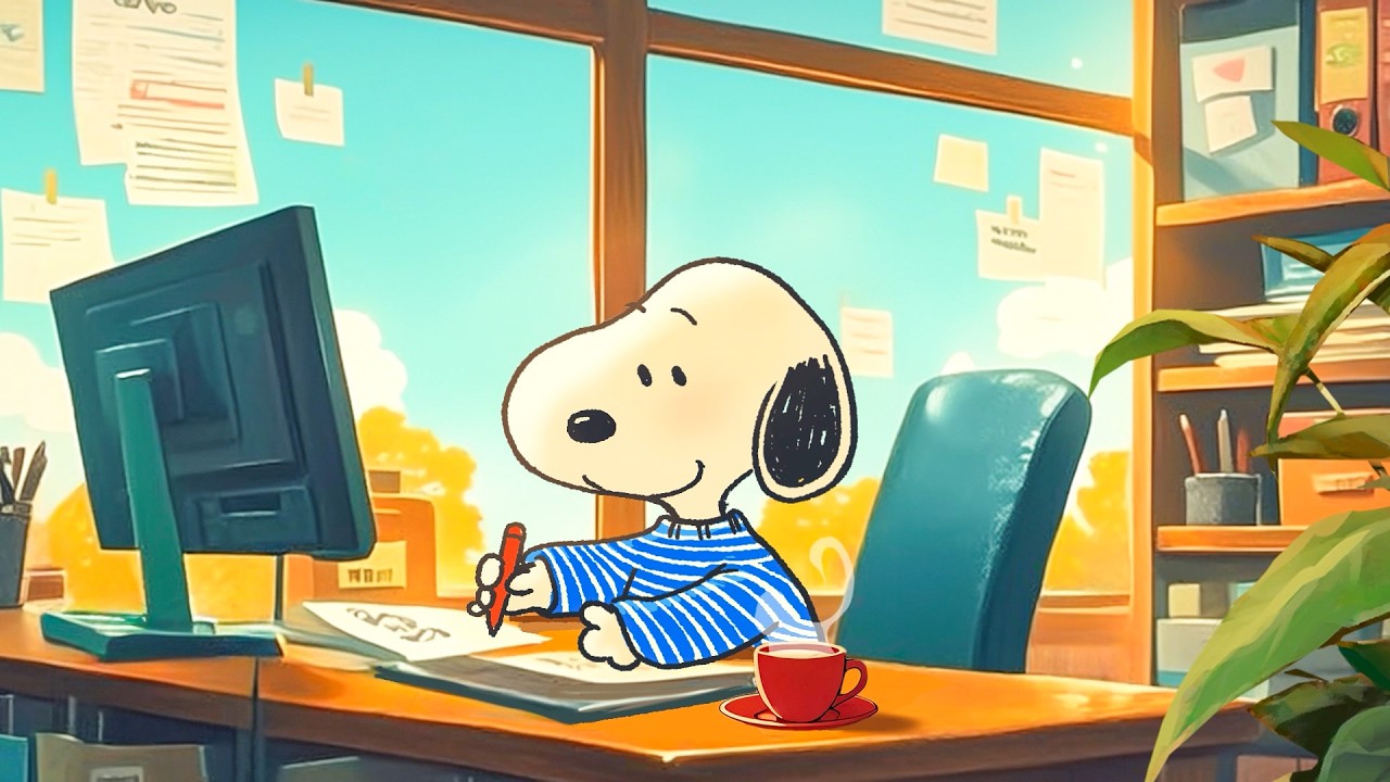 Snoopy’s Calm Work Morning ☀️📚 Lofi Beats for Focus, Study & Productivity