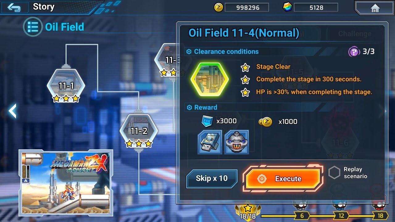 ROCKMAN X DIVE OFFLINE : Oil Field 11-4 (Normal) Deep Element Hidden