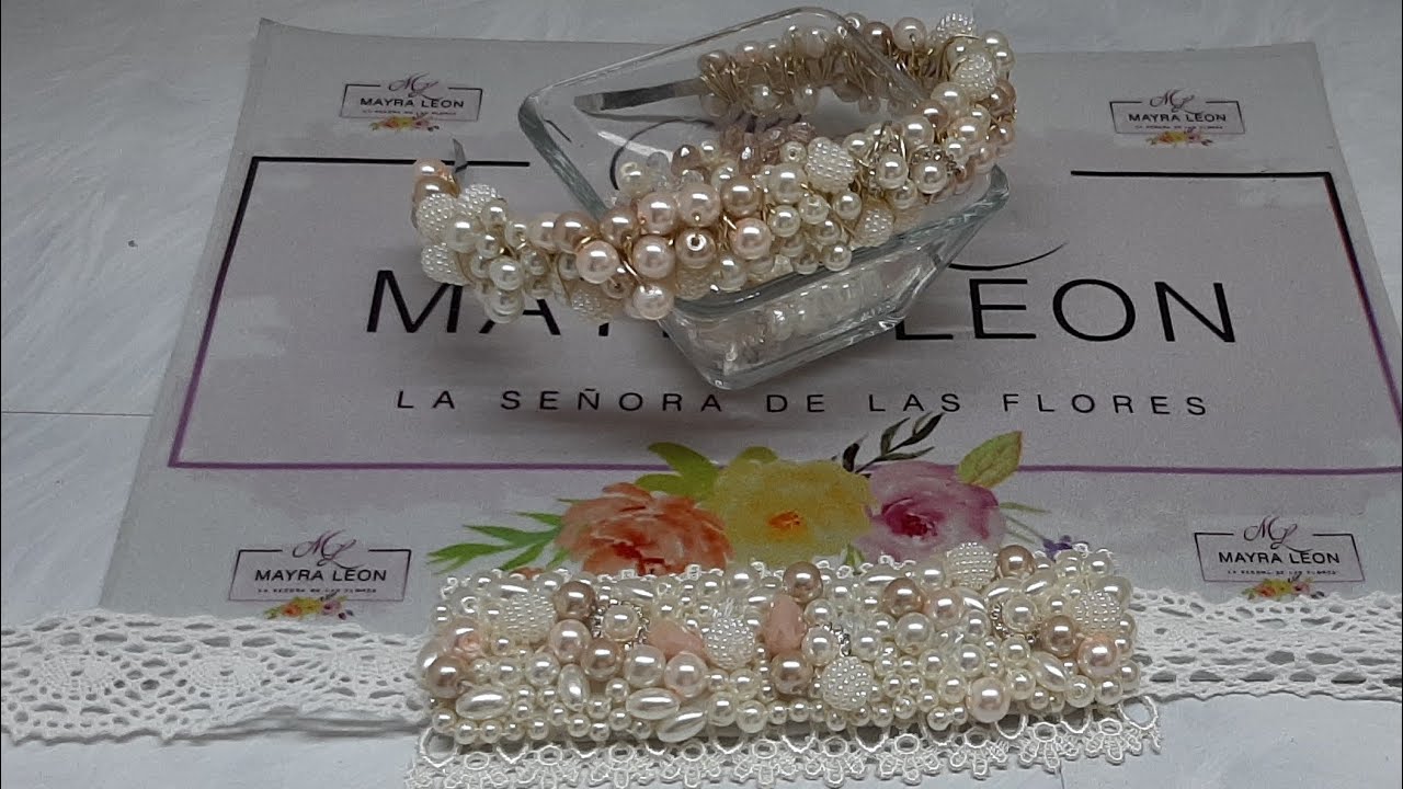 Como hacer una diadema de pedreria entorchado o ala vuelta y vuelta #MAYRALEON