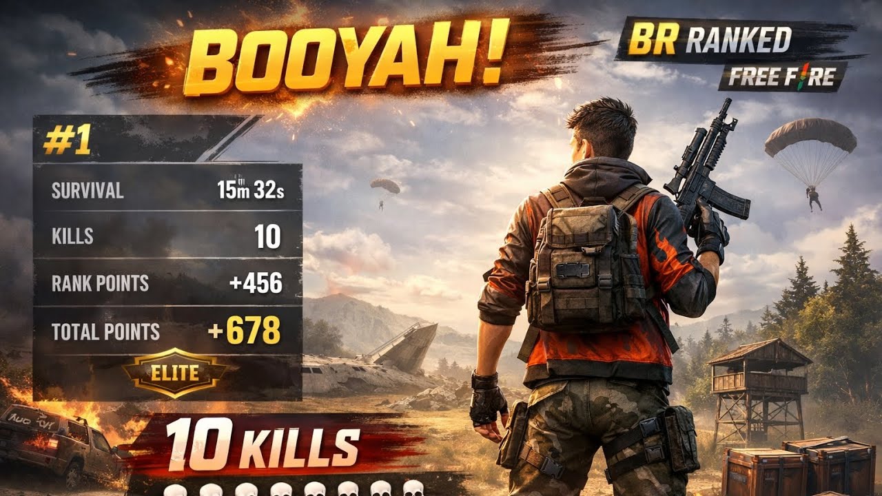 INSANE 10 KILLS IN BR RANK 🔥 ।। FREE FIRE GAMEPLAY ।। BR RANK FULL GAMEPLAY |।