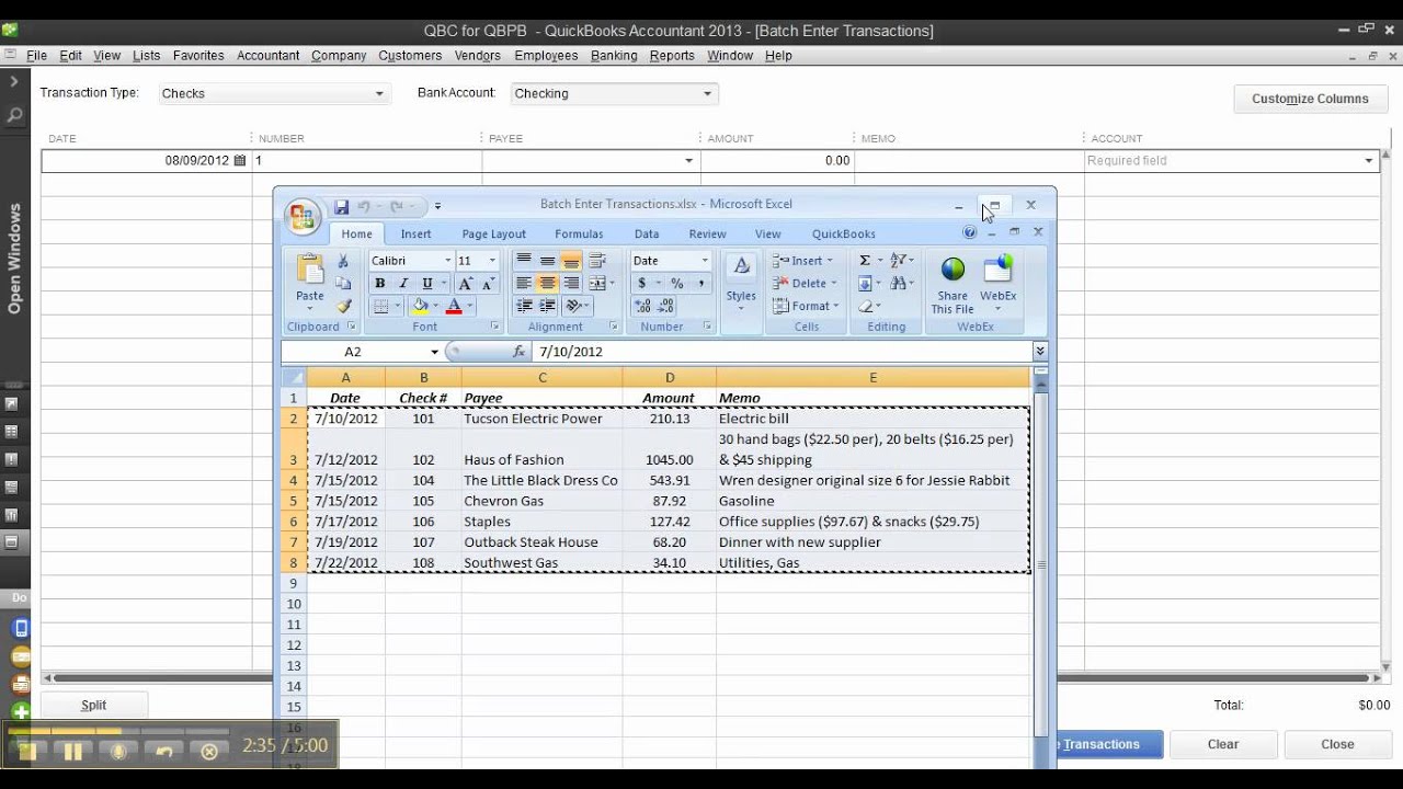 Batch Enter Transactions