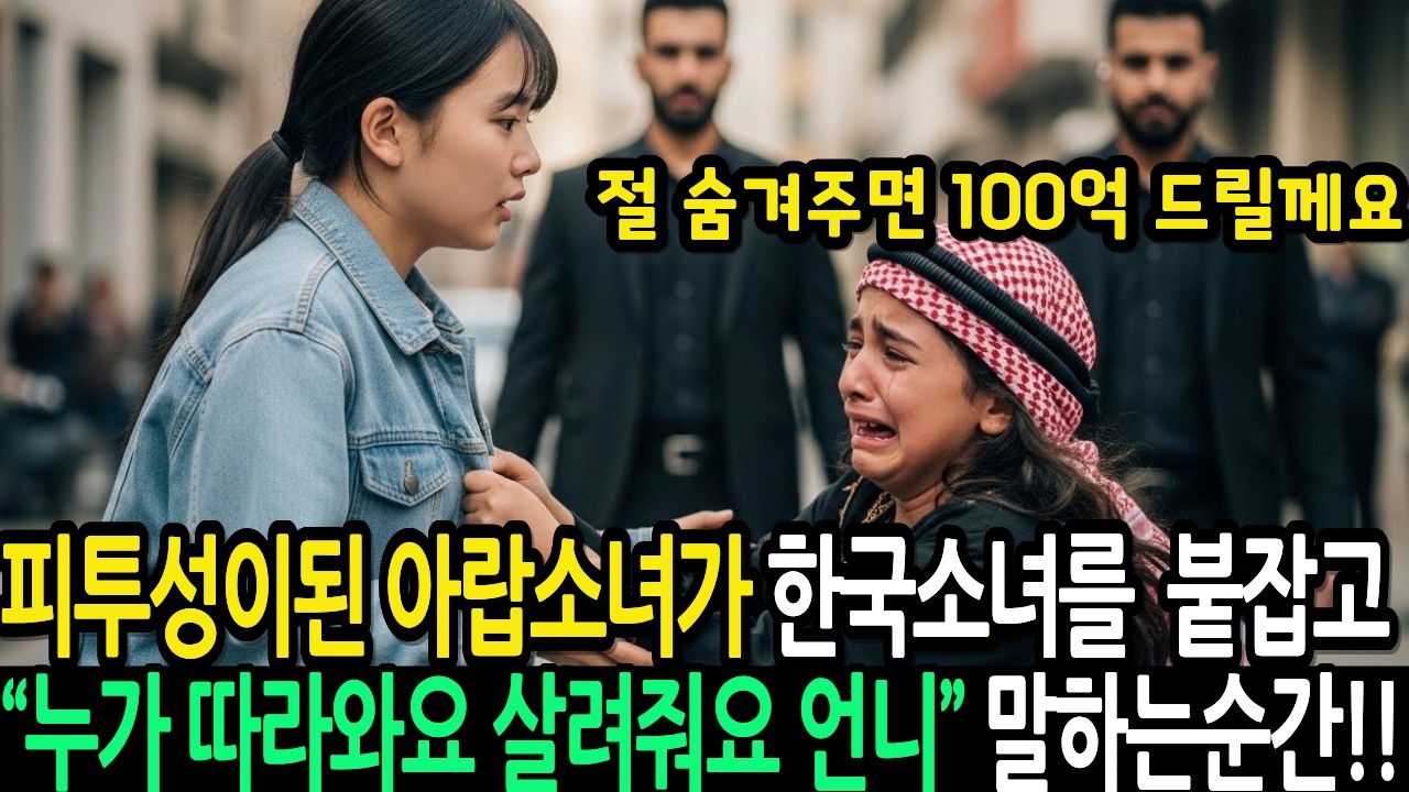 피투성이된 아랍소녀가 한국소녀를 붙잡고 “누가 따라와요 살려줘요 언니”  목숨걸고 숨겨두자 다음날 집앞에 벤츠 30대가 서있는데...