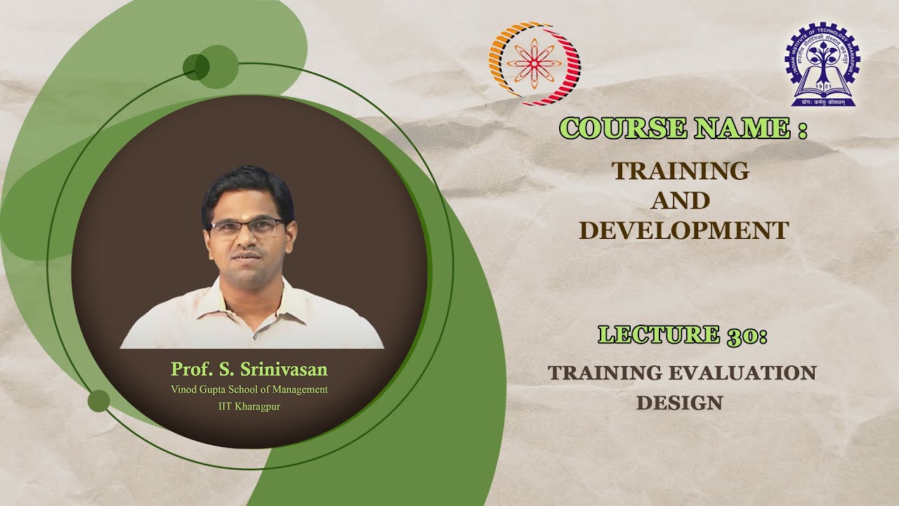Lecture 30: Training Evaluation Design