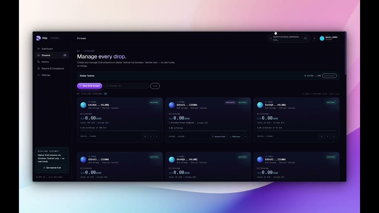 Drip &mdash; Real-Time Payroll on Stellar | APAC Stellar Hackathon Demo