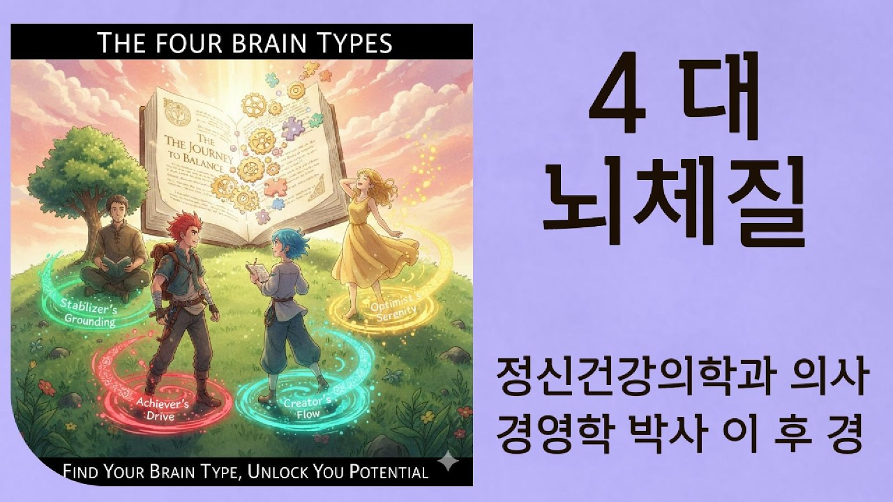 [4대뇌체질] 🌬️뇌화학균형.. 4대 뇌체질로 성격·질병 90%가 설명🌬️도파민·가바·세로토닌… 당신의 뇌는 무엇인가?🌬️체질은 운명아닌 ‘뇌 균형’🌬️정신독이 뇌를 망친다…