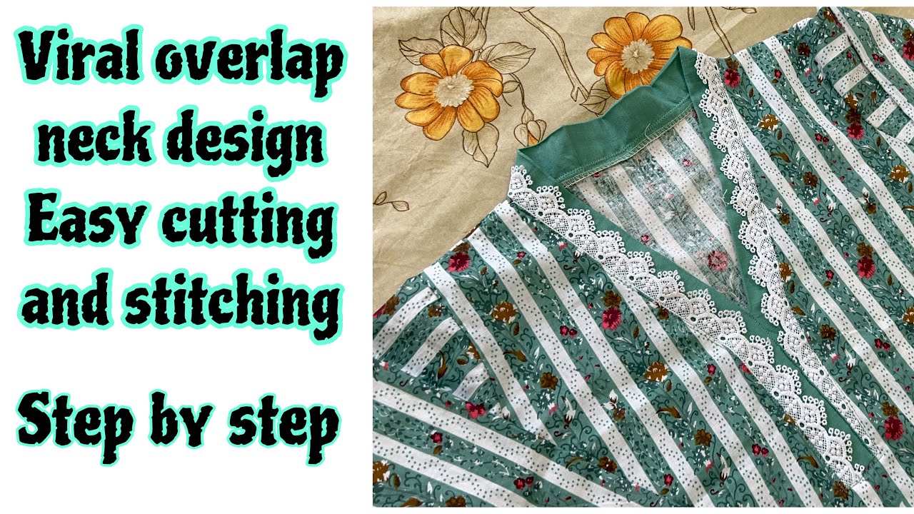 Trending overlap v neck design cutting and stitching/how to make overlap neck step by step stitching
