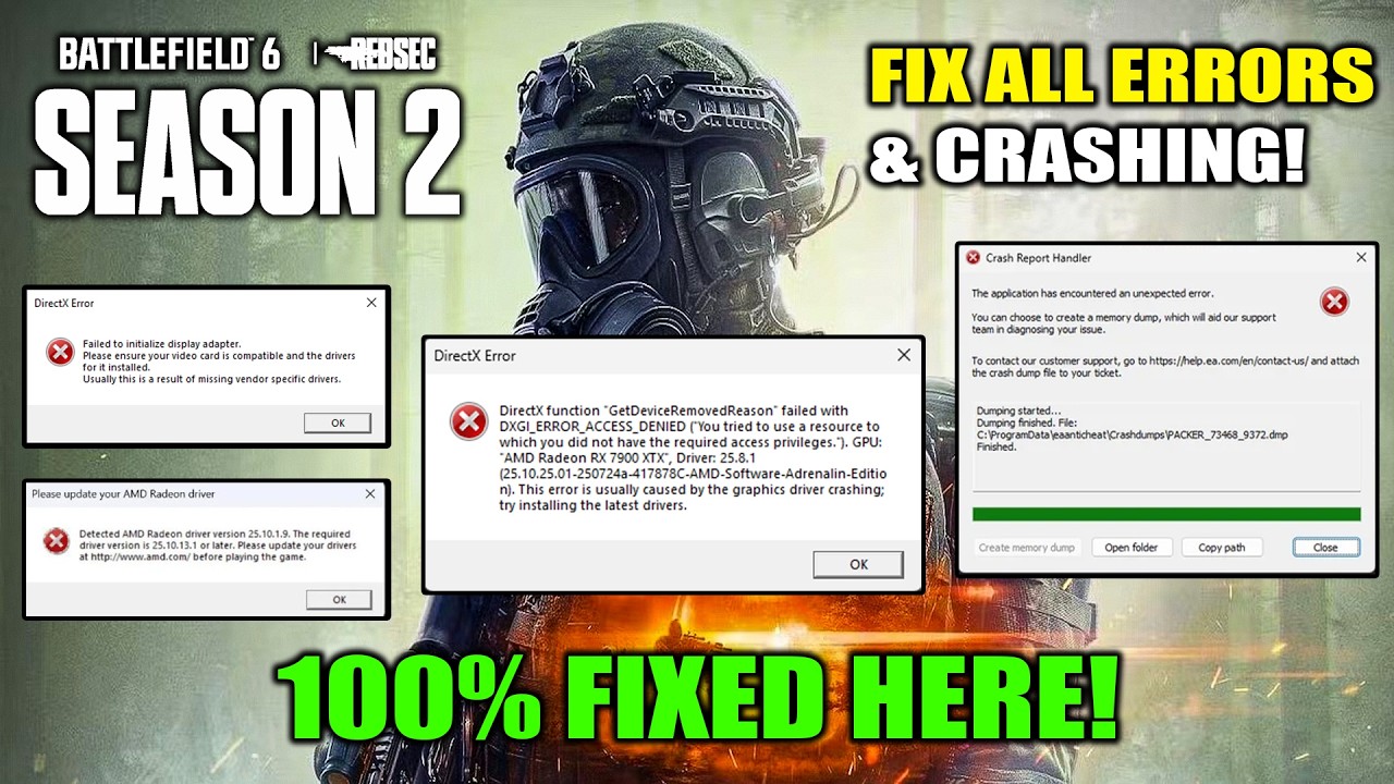 Как исправить сбои в Battlefield 6 Season 2 | Как исправить ошибку DirectX в Battlefield 6 Season 2