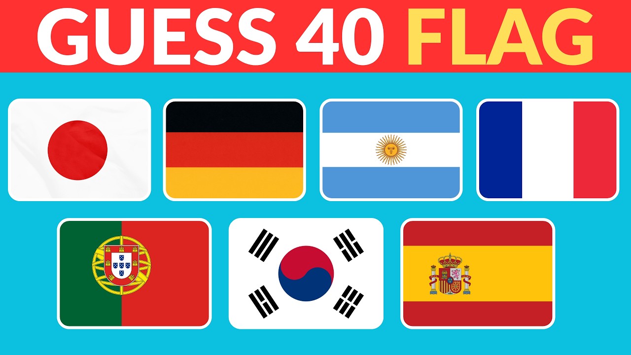 Can You Guess All 40 Country Flags? 🌍 Flag Quiz Challenge