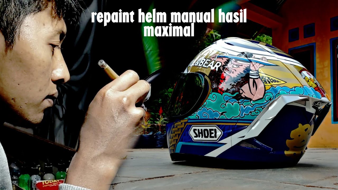 Repaint helm INK CL MAX jadi SHOEI MOTEGI 2020 MARQUES HELMET ; MANUAL PAINTING