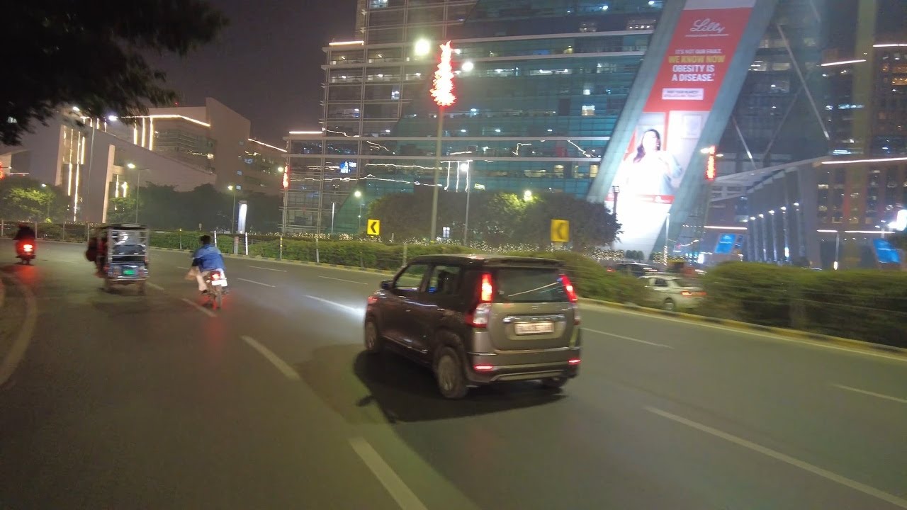 Raw video | cyber city at night | gurugram New Delhi India  | Indian city
