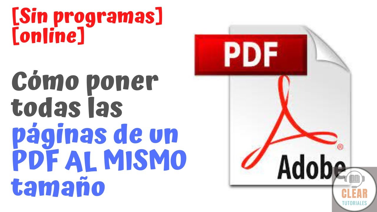 Cómo PONER todas las PÁGINAS de un PDF al MISMO TAMAÑO | Tutorial online, gratis y sin programas.
