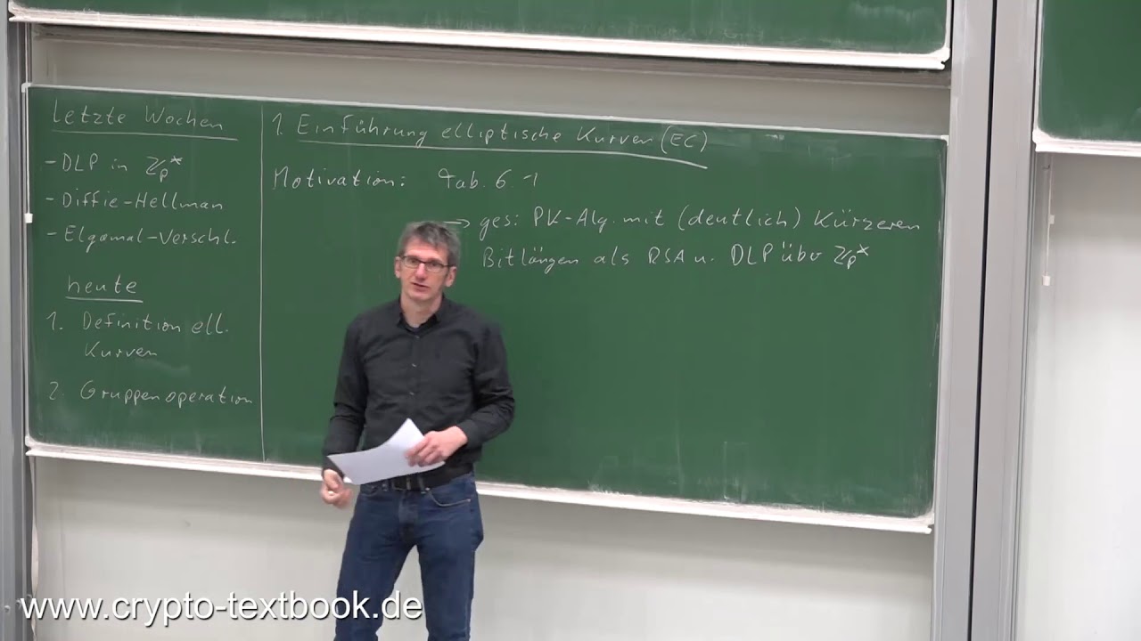 Vorlesung 17: Einführung in die Elliptische-Kurven-Kryptografie (ECC) von Christof Paar