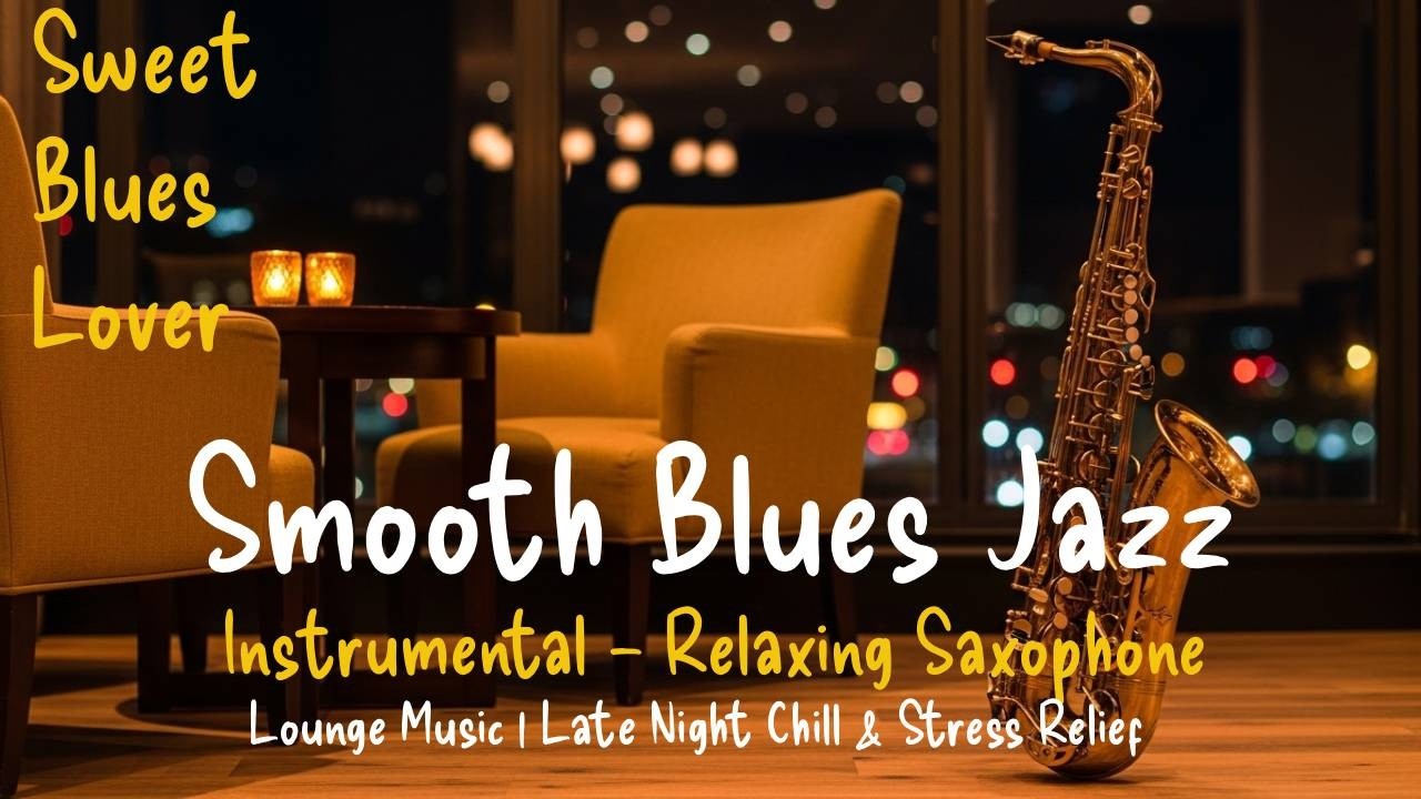 Smooth Blues Jazz Instrumental – Relaxing Saxophone Lounge Music | Late Night Chill & Stress Relief
