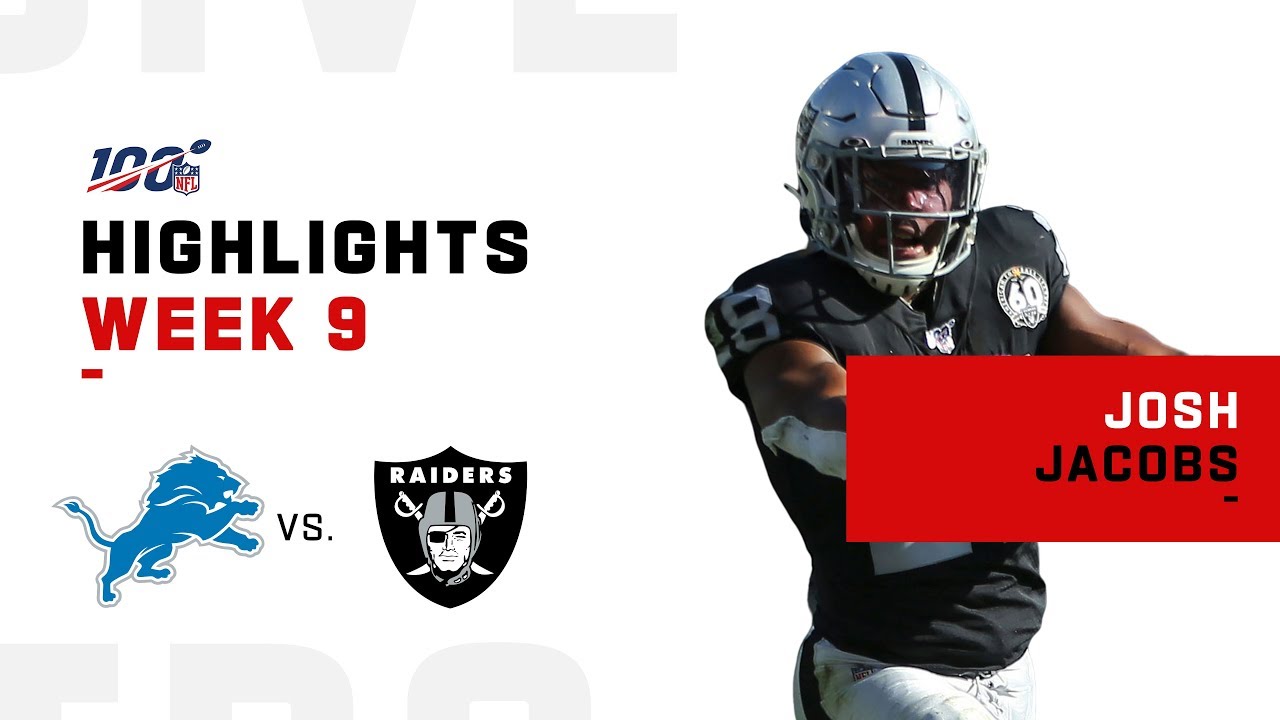 Josh Jacobs Raids Lions Defense for 120 Yds & 2 TDs | NFL 2019 Highlights