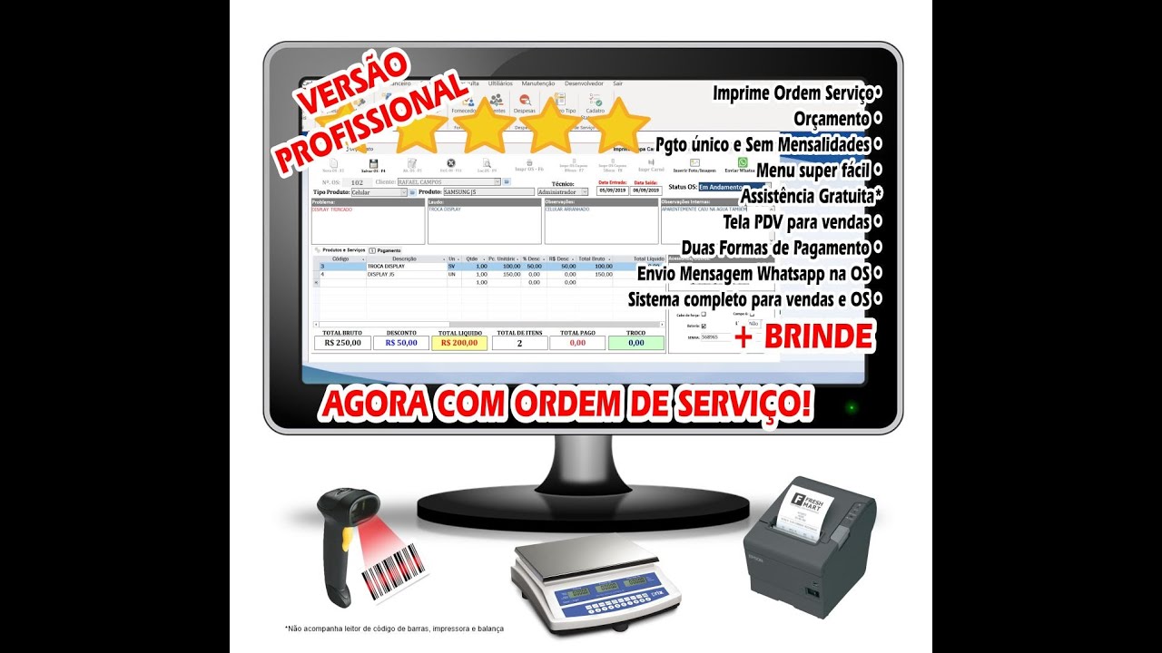 SISTEMA VENDAS SMB STORE, ORDEM SERVIÇO, CARNÊ, PDV, CONTROLE ESTOQUE, COMPLETO NOVA VERSÃO PRO