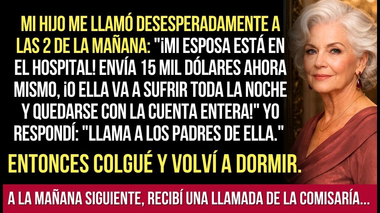 Mi Hijo Llamó A Las 2 De La Mañana Exigiendo US$ 15 000 Para Su Esposa — Le Colgué…