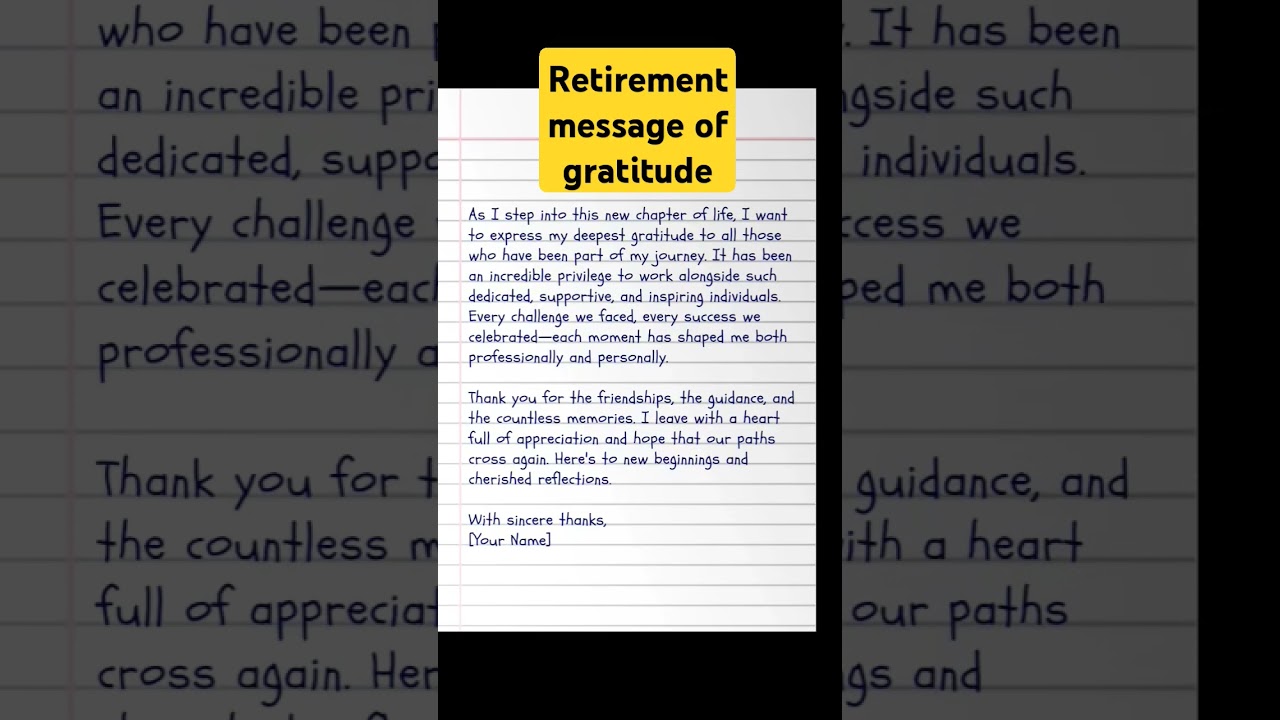 Retirement message of gratitude #speech