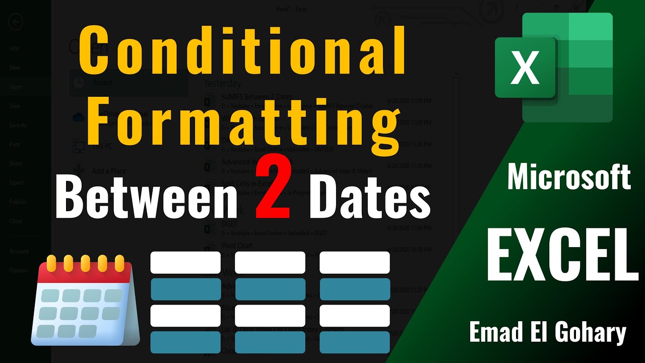 Excel Conditional Formatting Between Two Dates | Highlight Data Automatically