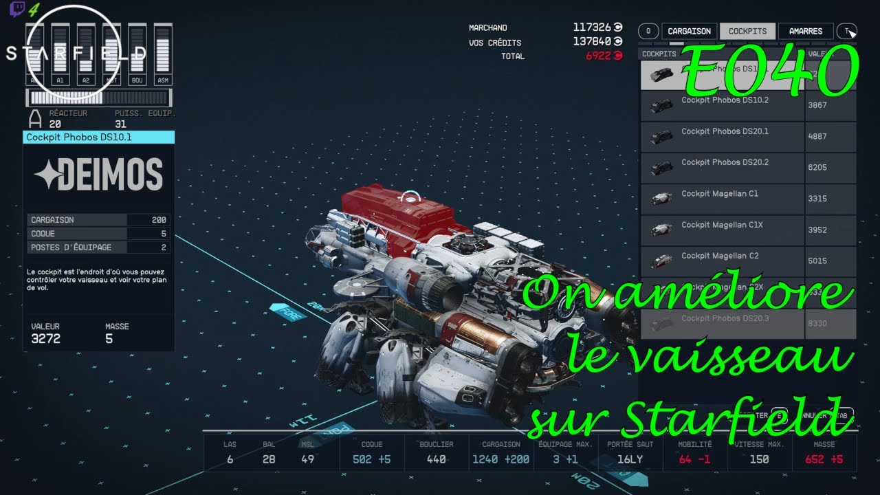 On am&eacute;liore le vaisseau | Starfield [FR] E040 #starfield #gameplayfr #letsplayfr