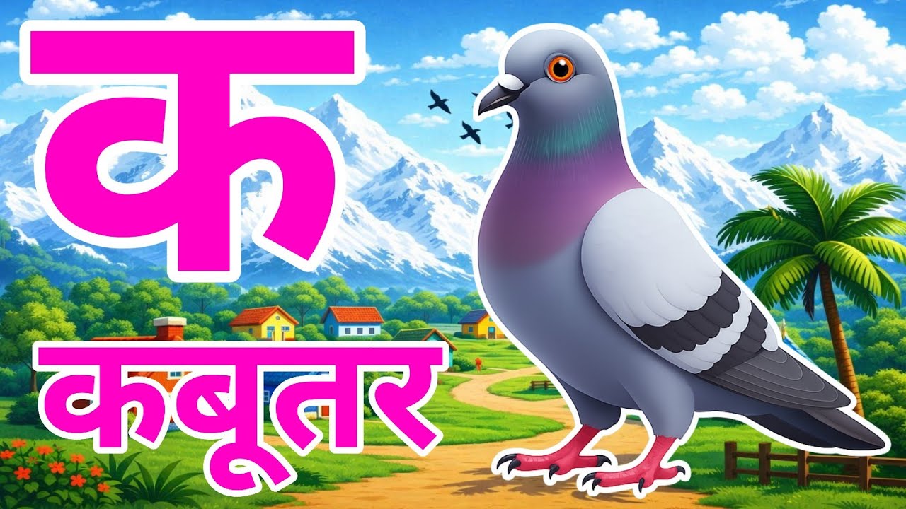क से कबूतर, अ से अनार a se anaar k se kabutar I Hindi varnmala I ABCD क से कबूतर अ से अनार, for kids