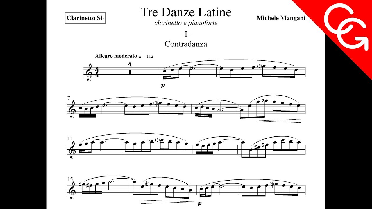 MANGANI TRE DANZE LATINE - Contradanza Corrado Giuffredi, clarinet
