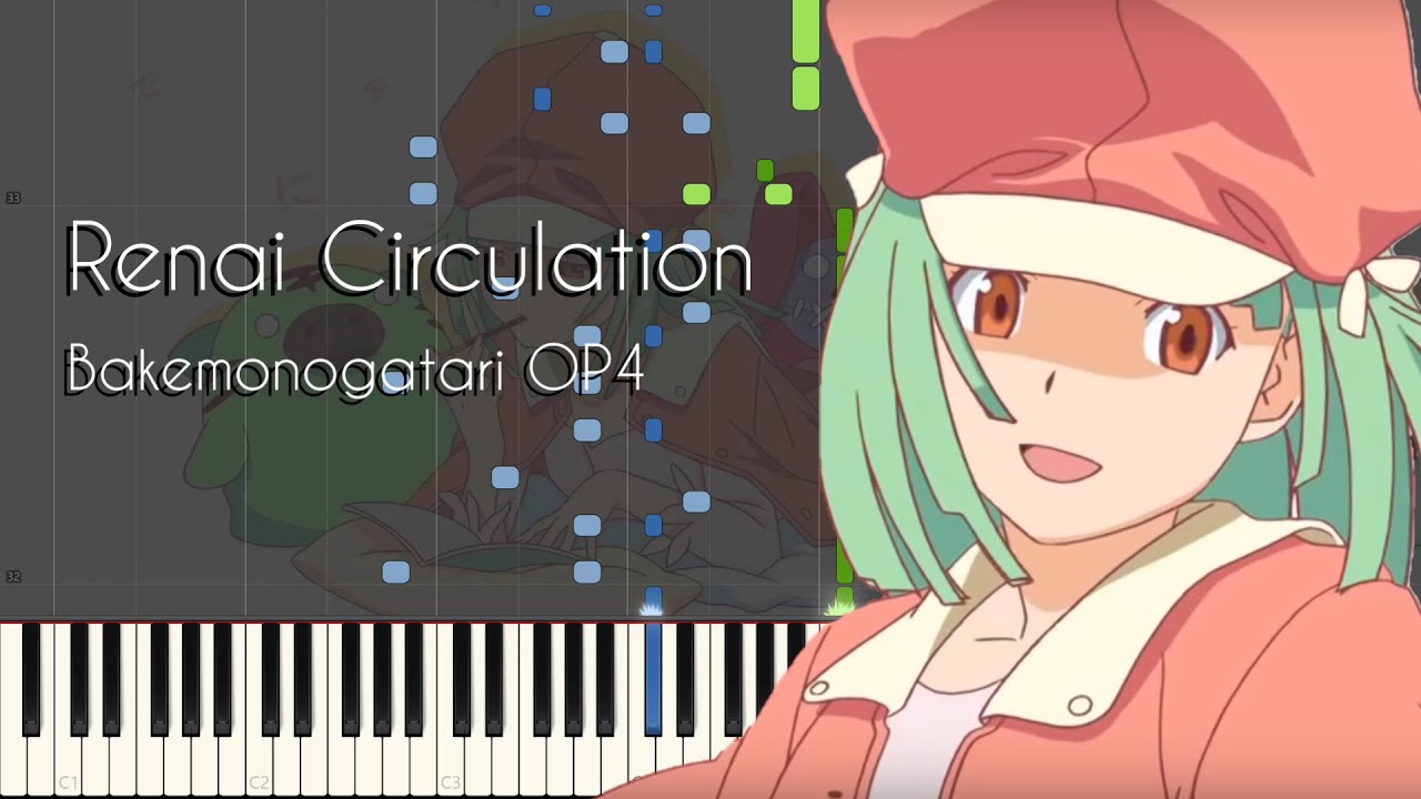 Renai Circulation - Bakemonogatari OP4 - Piano Arrangement [Synthesia]