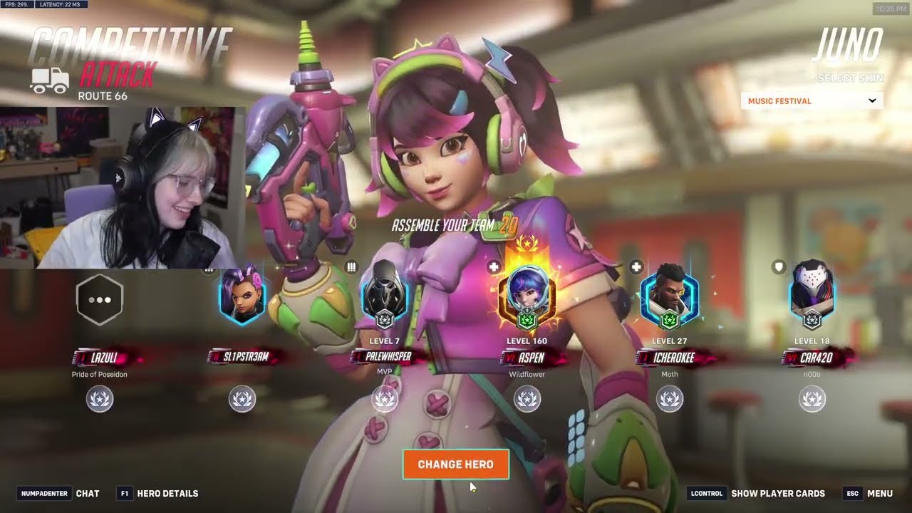 КАК ВЫГЛЯДИТ БОЛЕЕ 3000 ЧАСОВ ДЖУНО! ГЕЙМПЛЕЙ ASPEN JUNO OVERWATCH 2 18 ТОП-500