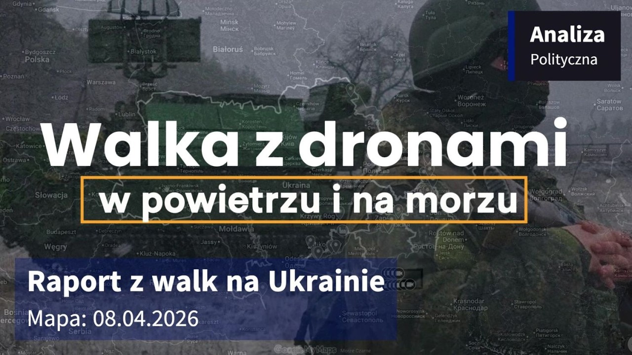 Wojna na Ukrainie Mapa 08.04.2026 - Walka z dronami w powietrzu i na morzu