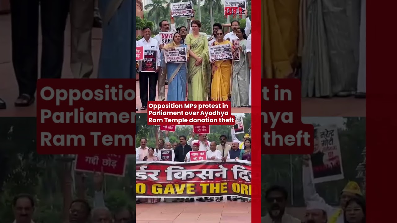 Opposition MPs protest in Parliament over Ayodhya Ram Temple donation theft