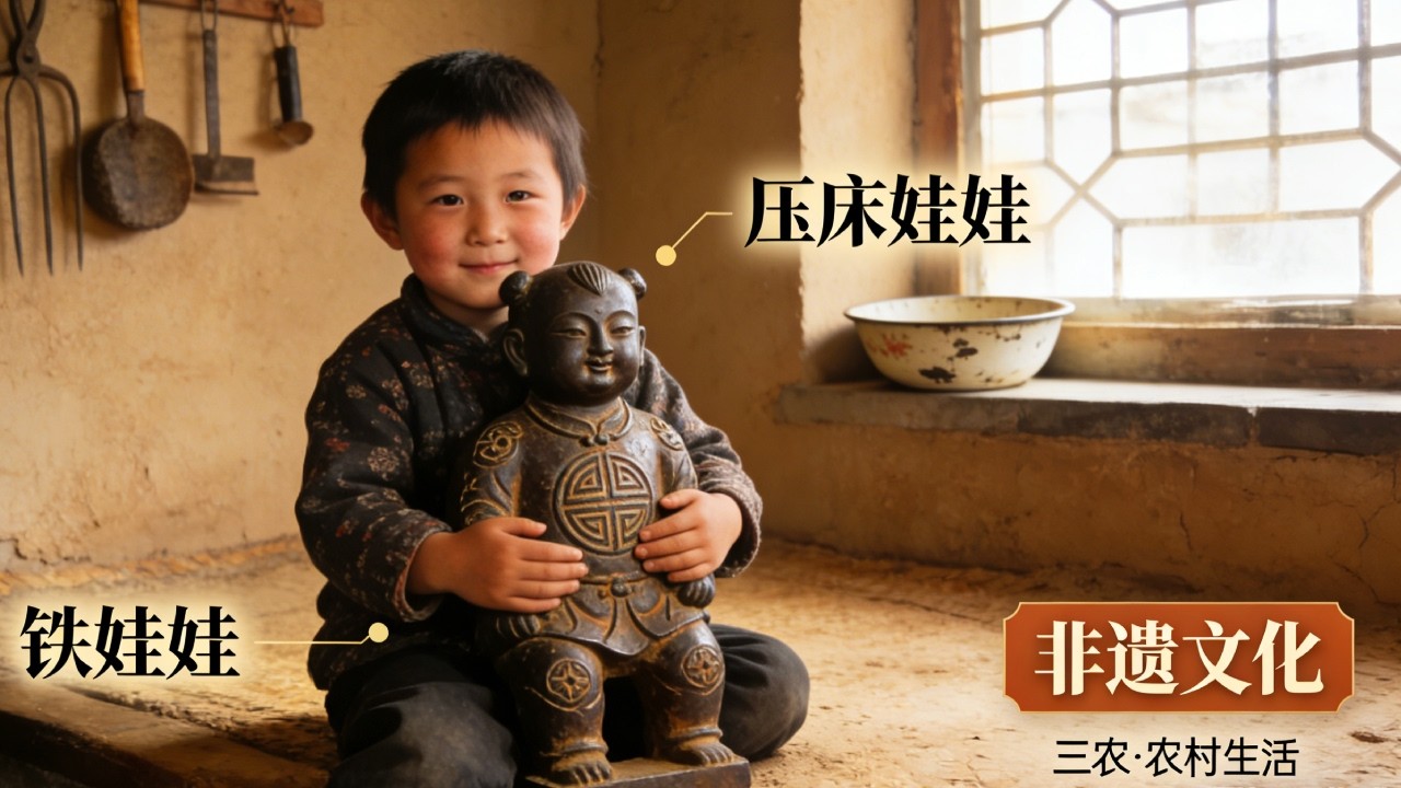 山西孩子的陪伴，压床娃娃！#非遗文化 #铁娃娃 #压床娃娃 #三农 #农村生活